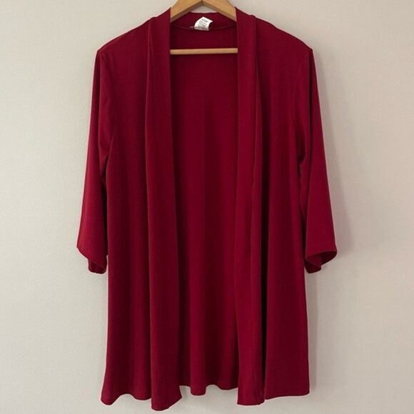 NEW Kim & Co. Red Lightweight Belted Cardigan with Sash Size Small (bin 2J) - Picture 4 of 5